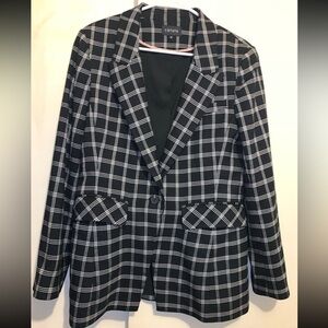 1. State Black and White Checkered Blazer